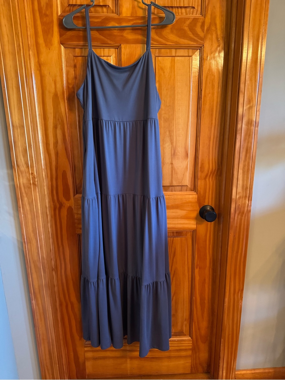 Juniors plus size SO Blue Tiered Maxi Dress with adjustable Spaghetti Straps